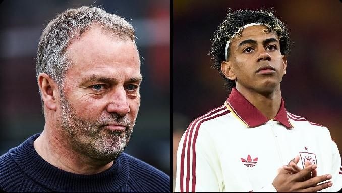 KingPhemyte's tweet photo. 🚨 Hansi Flick on managing Lamine injury: “We are in communication with Spain staff”. 

“It's also important that Lamine is in communication with the coach, he's in good condition, and the progress is going positively. So I think we'll see him at the World Cup”. https://t.co/U1RjkFgidS