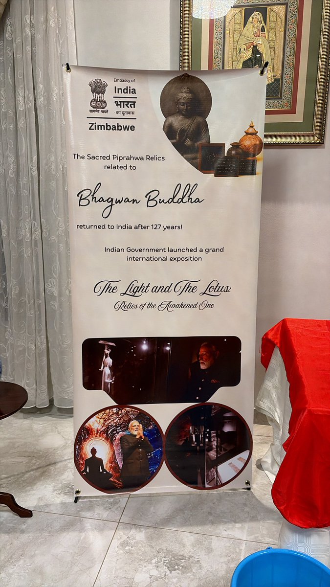 IndiainZimbabwe's tweet image. Embassy of India, Harare, in collab. with Harare Buddhist Centre, hosted a #VesakDay event at India House as a curtain raiser for #12thInternationalDayofYoga. A celebration of peace &amp;amp; wellness!

#Yoga #Vesak #IDY #BuddhaPoornima 

@MEAIndia @moayush @iccr_hq @MinOfCultureGoI