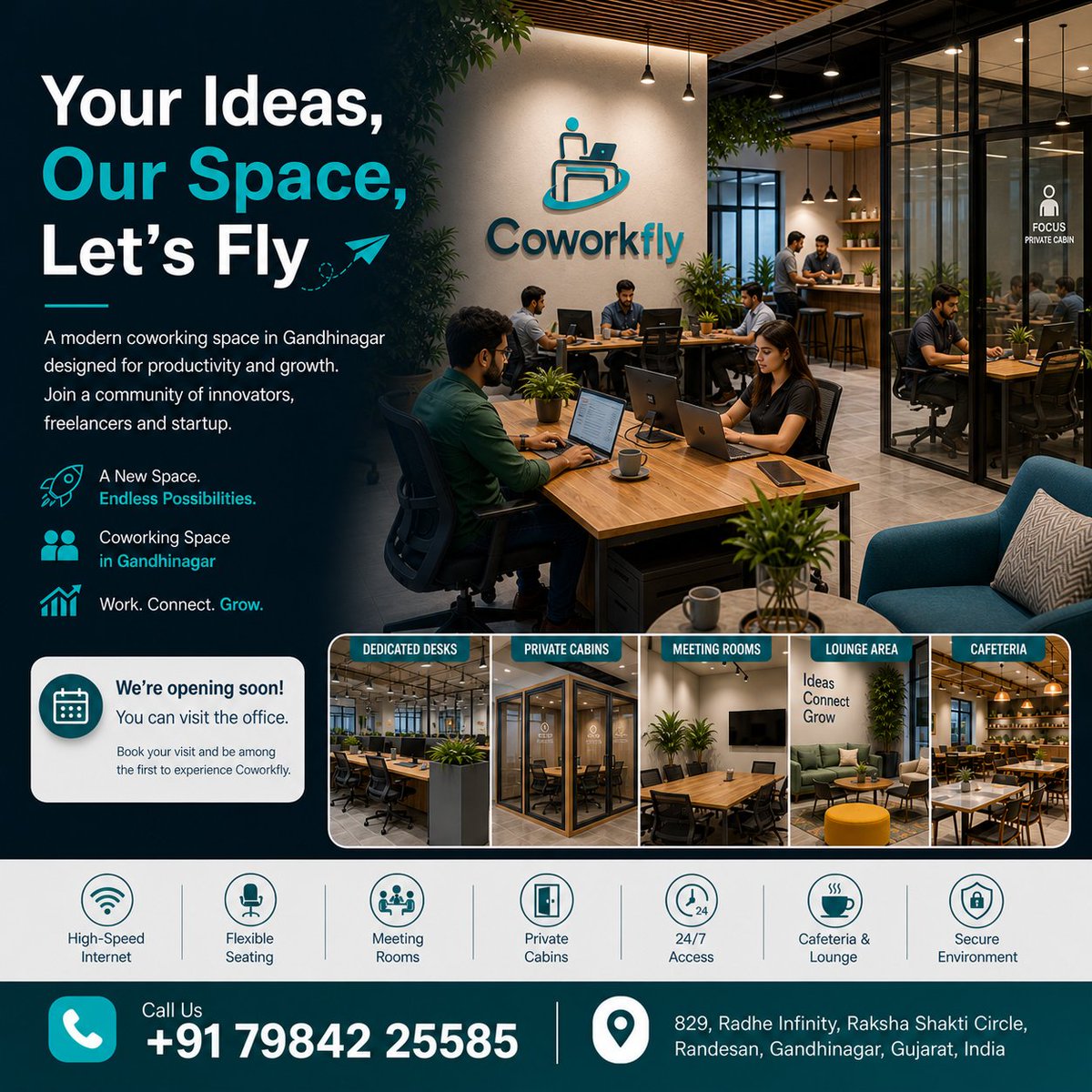 coworkfly's tweet image. 💻 Coworkfly - Co Working Space 🪑

📍 Gandhinagar
📞 +91 79842 25585
🌐 coworkfly.com

#Coworkfly #CoworkingSpace #WorkSmart #StartupLife #Freelancers #Gandhinagar #Ahmedabad #GrowWithUs #Networking #Productivity