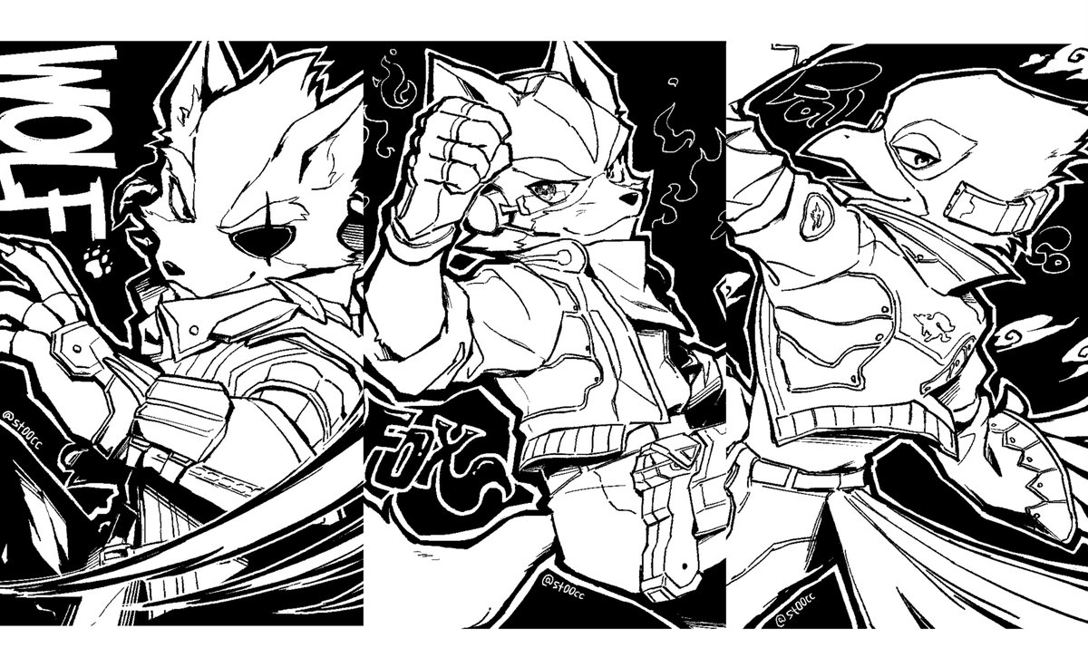 st00cc's tweet photo. なんとか3人揃いました🦊🐦🐺
もらっていただけたら嬉しいです！

画像1枚にまとめてますがキャラごと単体での印刷になります。
よろしくお願いします✌️ https://t.co/dY2svo7ewE
