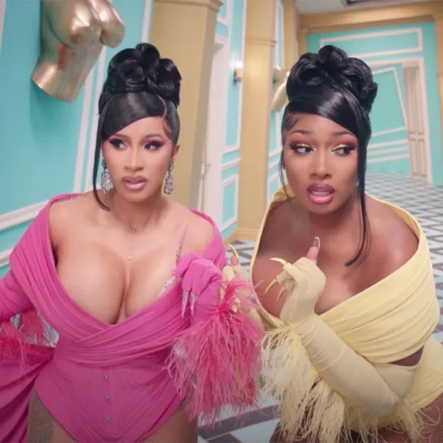 newsscardi's tweet photo. According to a worker AL Hirschfeld theater, Cardi B went to support Megan Thee Stallion at her last “Moulin Rouge” broadway show tonight in New York City. ���️ https://t.co/kkpiLt81Iz