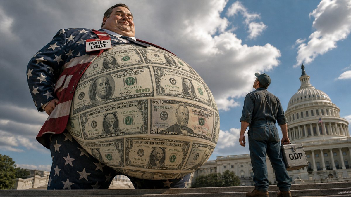 RealBitcoinLive's tweet photo. 🚨 Breaking news: The U.S. public debt has surpassed the nation's GDP, a historic fiscal milestone. This development raises questions about economic stability and the role of alternative assets like Bitcoin.

#USDebt #Economy #Bitcoin #FiscalPolicy

https://t.co/aNK2x7Ur8i https://t.co/LO21XYYeVM