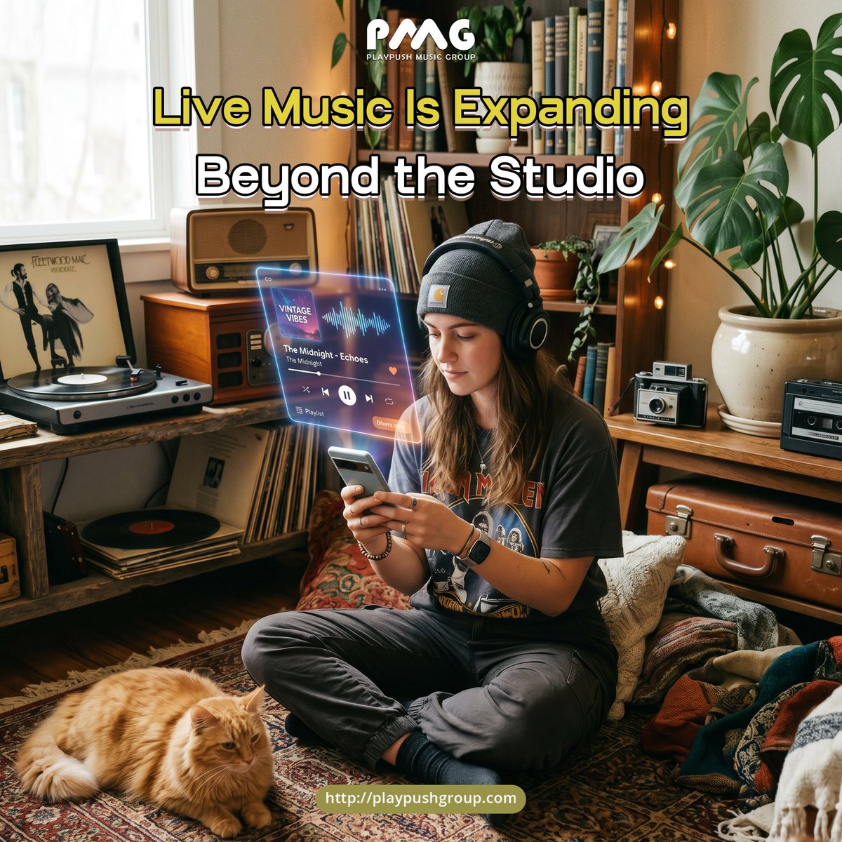 PlayPush_Music's tweet image. PMG Discussion: Is Music Still Limited to the Studio?
Music is moving beyond screens into real-world experiences.
✅ Online vs offline connection
✅ Listening vs cultural participation
✅ Content vs lived experience
🌐 playpushgroup.com
#LiveMusic #MusicCulture #Community