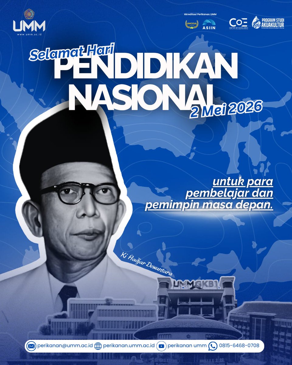 PerikananUMM's tweet photo. Ing ngarsa sung tulada, Ing madya mangun karsa, tut wuri handayani.

Selamat Hari Pendidikan Nasional

Untuk yang capek, yang ragu, yang overthinking... tapi tetap lanjut.

We learn, we fail, we grow. https://t.co/MR7I0ZsSKD