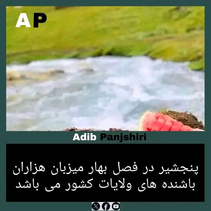 khalidahamdard's tweet photo. طبیعت بهاری پنجشیر جلوه‌ای از زیبایی خالص است.
رنگ سبز در همه جا ��ودنمایی می‌کند.
گل‌ها با عطر خود فضا را پر می‌کنند.
صدای باد در میان درختان شنیده می‌شود.
و آرامش در دل این سرزمین جاری است. https://t.co/ItMPnKWbpu