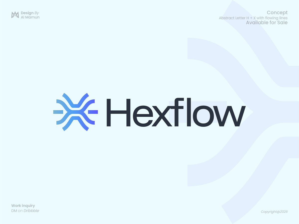 designishkul's tweet image. Hexflow — where structure meets flow.
A modern H + X logo built for seamless data, connectivity, and scalable tech systems. 

#logo #logodesign #branding #brandidentity #design #graphicdesign #tech #startup #AI #fintech #SaaS #minimal #modern #designinspiration #logoinspiration