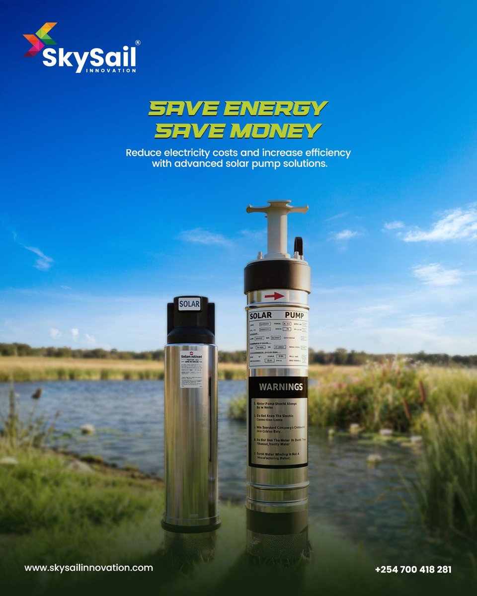 SkySail_Innov8's tweet image. Save energy. Save money. 
Upgrade to solar pump solutions with SkySail Innovation.

#SolarEnergy #GoGreen #SolarPump #CleanEnergy #SkySail