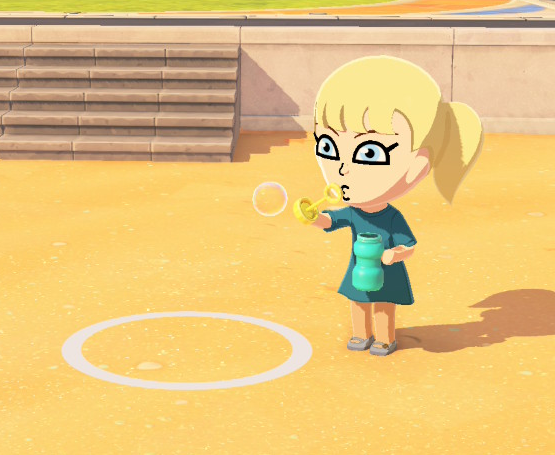 Iris loves bubbles.