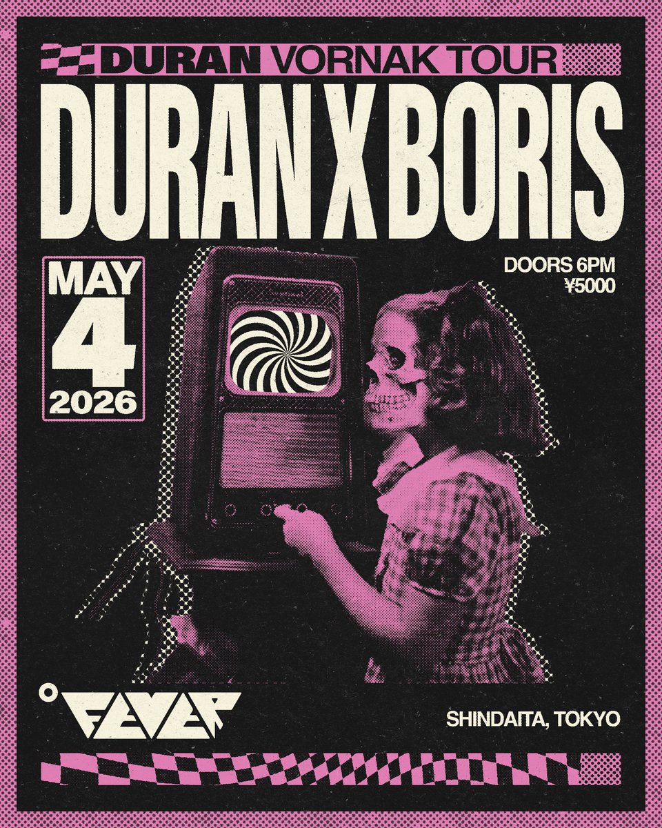 ooSHIHoo23's tweet image. #DURAN #VornakTour #LIVE

5/4 DURAN × BORIS 
⚡️新代田FEVER　
5/5  Jiyugaoka PLAY 2026
⚡️自由が丘　ADMISSION FREE
5/7 DURAN × つしまみれ 
⚡️千葉LOOK
5/9  DURAN × OYSTERS（韓国)
⚡️韓国DULE LIVE HALL / Korea