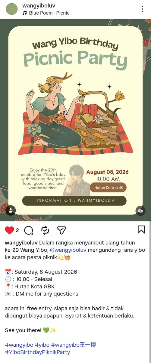 Izin bantu promosi 
Wang Yibo 29th birhday event