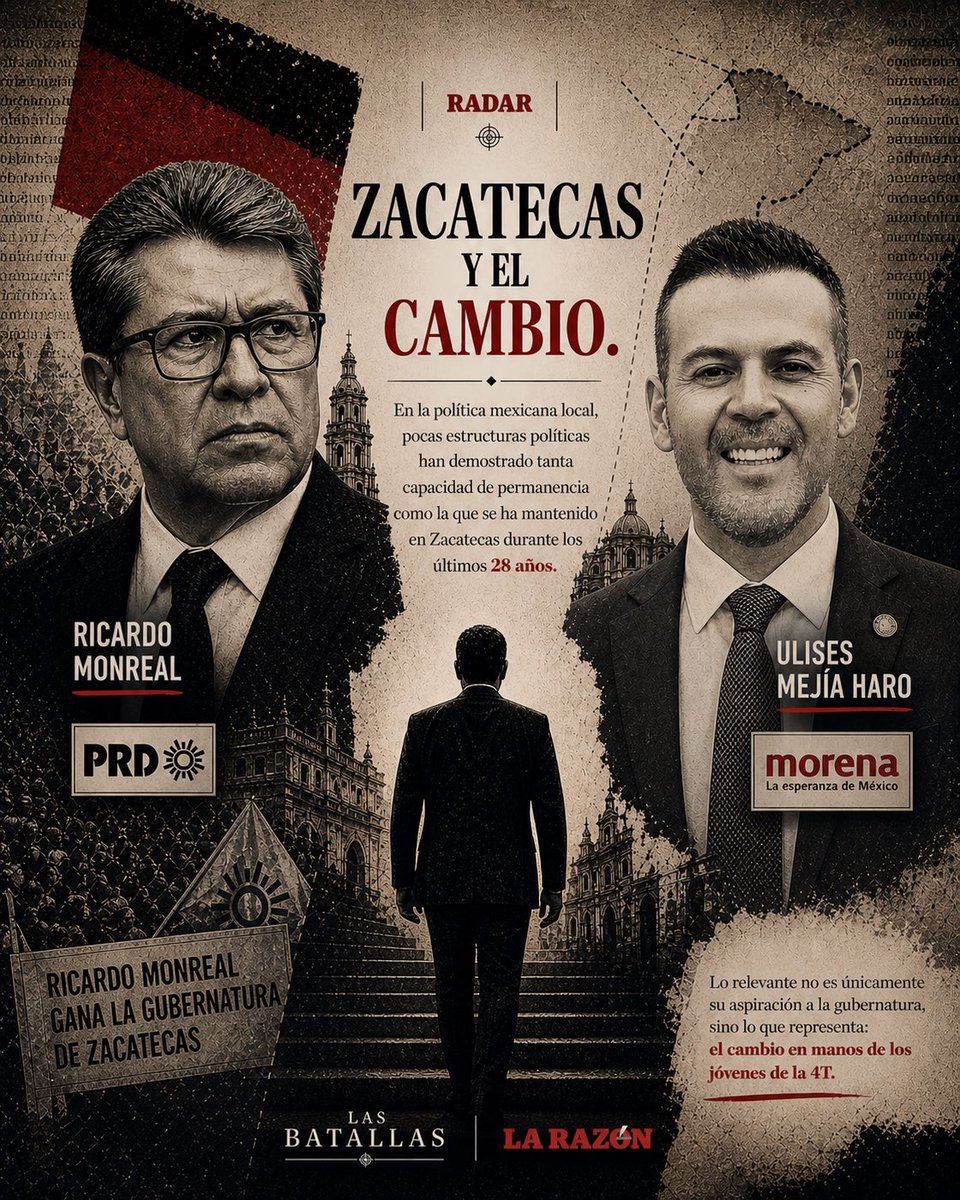 pacoresendiz's tweet image. #Opinion Zacatecas vive algo más que una disputa interna: vive el inicio de un relevo generacional.
Tras casi 30 años de hegemonía, surge un nuevo actor dentro de la 4T que podría cambiar el tablero. No es confrontación.
Es construcción silenciosa de poder.

Lee la columna: