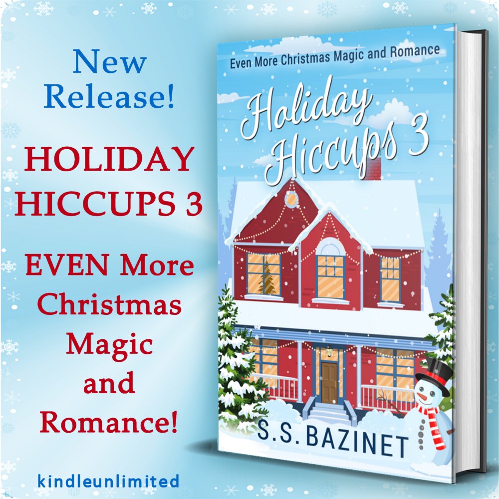 mcwilsonky's tweet image. THE HOLIDAY HICCUPS  SERIES
By S. S. Bazinet - @SSBazinet 
amazon.com/HOLIDAY-HICCUP…

Three Books To Make a Festive, Cozy Holiday Come Alive!

More #Holiday Magic and #Romance 

#HolidayRomance #KindleUnlimited #ChristmasRomance #friendship #family