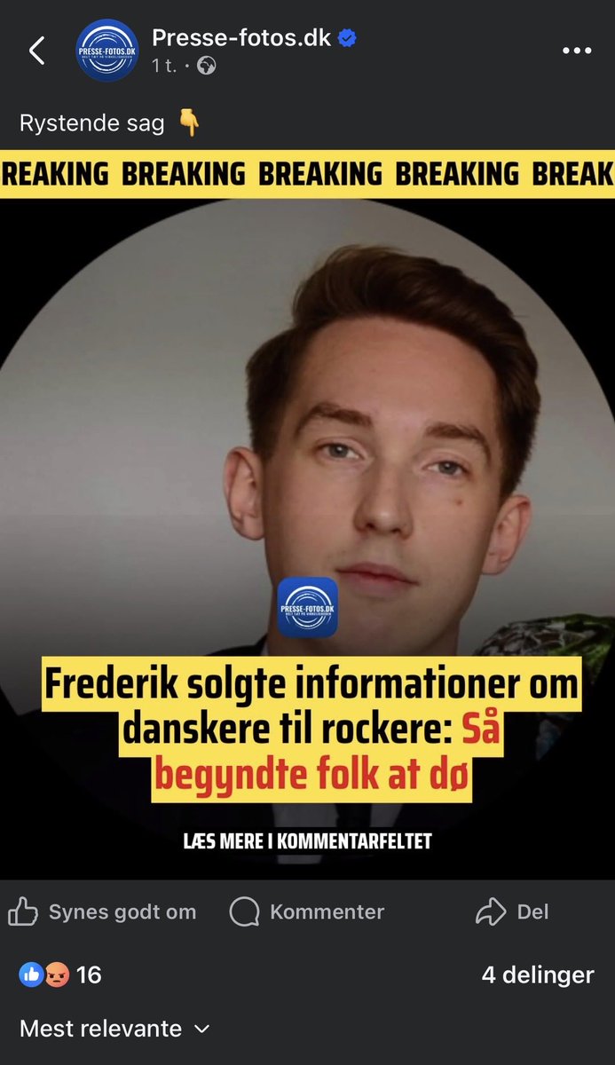 Danbjerregaard's tweet photo. Nej, han solgte ikke oplysninger til rockere, nej folk begyndte ikke at dø, og det er ikke breaking! @pressefotosdk I har tydeligvis ikke læst den historie, I har planket fra @EkstraBladet #dkkrim https://t.co/IcV8RNMSFF