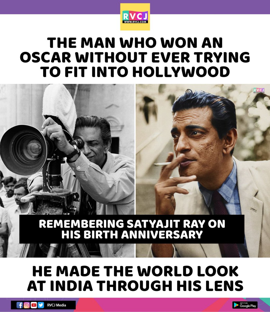 rvcjmovies's tweet image. Remembering Satyajit Ray on his birth anniversary 

#satyajitray #oscars #indiancinema #bollywood #bollywoodmovies