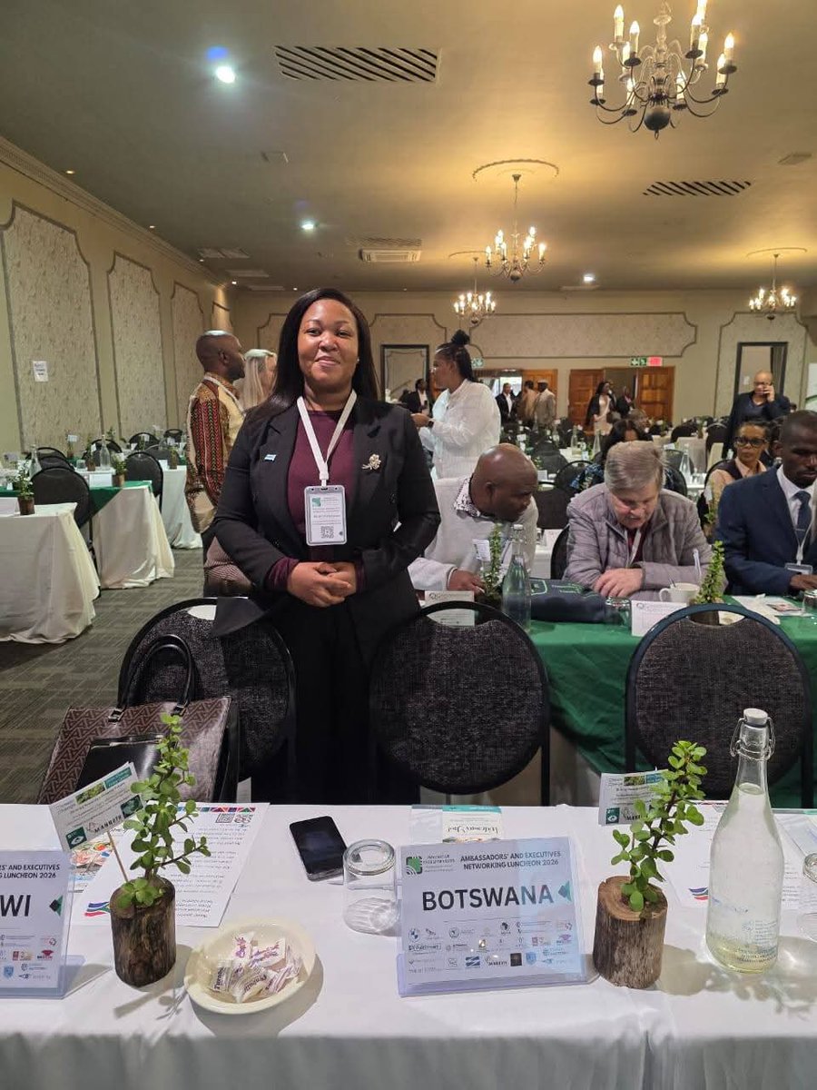 BotsConsulate's tweet photo. The Botswana Consulate General was amongst countries and various Chambers of Commerce that attended the Ambassadors and Executives Networking Luncheon, which was held on 21st April 2026, at Cedarwood of Sandton Hotel, Woodmead, Johannesburg. 1/4 https://t.co/I4glh5QUvF