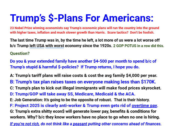 brother_funky's tweet image. Want a recession?  Pick the GOP.

Those GDP #s mean that a bunch of GOP POTUS will 2X the economy in 50 years while a bunch of Dems will do it in just 25.

Folks should reject the GOP on $-grounds alone.

Only the Peasant Minded (PM), ignore $-realities b/c of social concerns.