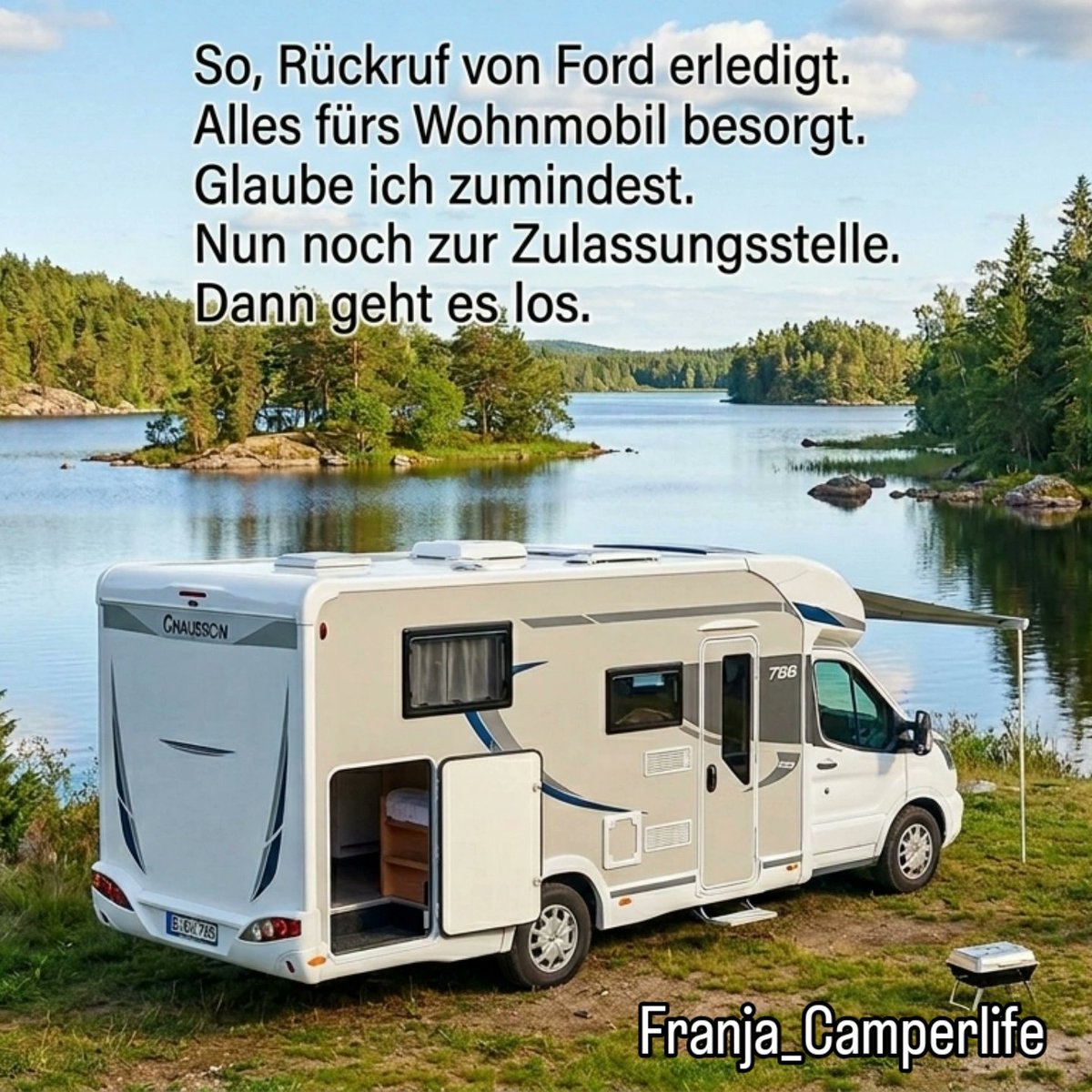 Franja_Camper's tweet photo. Die Liste wird kürzer, die Vorfreude größer! ✅ Ford-Rückruf erledigt, Equipment ist an Bord. Jetzt nur noch den Endgegner „Zulassungsstelle“ besiegen und dann heißt es: Abfahrt! 🚐💨

​Wo geht eure nächste Reise hin? 🌍

​#Wohnmobil #Camperlife #Roadtrip #Urlaubsreif #Camper https://t.co/BOmyqwY98z