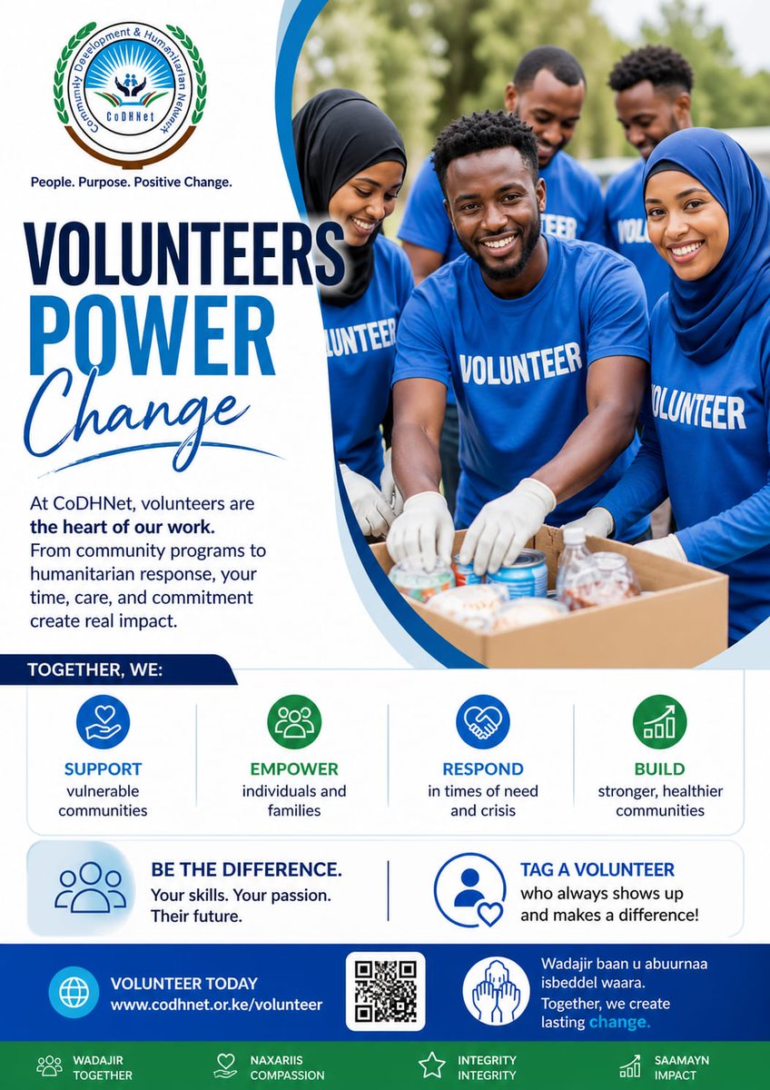 CODHNET's tweet photo. Volunteers are the backbone of our impact 💙
From community programs to humanitarian responses, they make changes possible every day.

👏 Tag a volunteer who inspires you!

Join us: https://t.co/CvLbJy9WtV

#CoDHNet #Volunteer #Impact https://t.co/b8DqrlTu7I