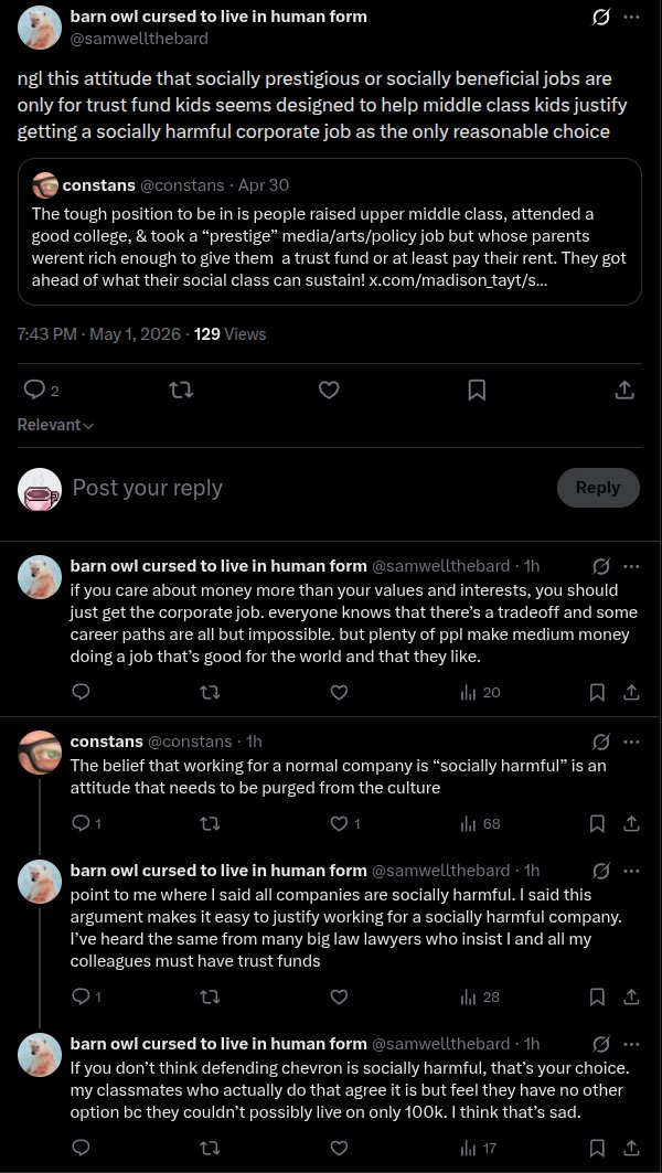 probablykaffe's tweet photo. let barn owl cook, but posting this as a showcase of Labor Aristocracy's ideology surrounding work and entitlement https://t.co/eHM2RGRxo2