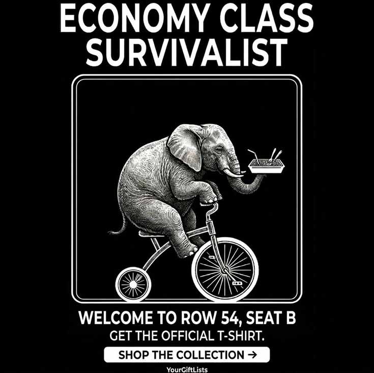 ebondar_com's tweet photo. Economy Class Survivalist 
https://t.co/uyNH9nFu56

A witty, high-quality T-shirt for travellers who've mastered the art of surviving cramped airline seating &amp; lukewarm inflight meals. 100% ring-spun cotton.
#TravelHumor #AviationDaily #GiftsForTravelers #EconomyClass https://t.co/EvDIh7D39x