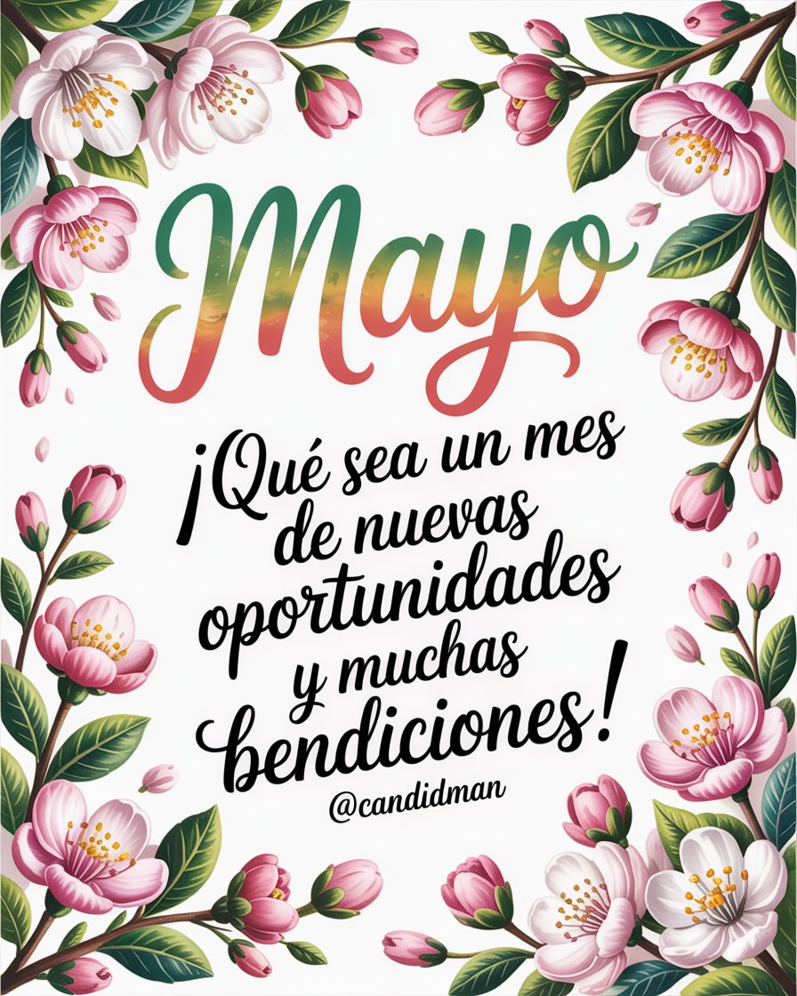 Candidman's tweet photo. #Mayo ¡Qué sea un mes de nuevas oportunidades y muchas bendiciones! 🙏😉 @Candidman
•
•
•
•
•
#Candidman #Lettering #CandidmanMX
#HolaMayo https://t.co/GbtzNM2ShY