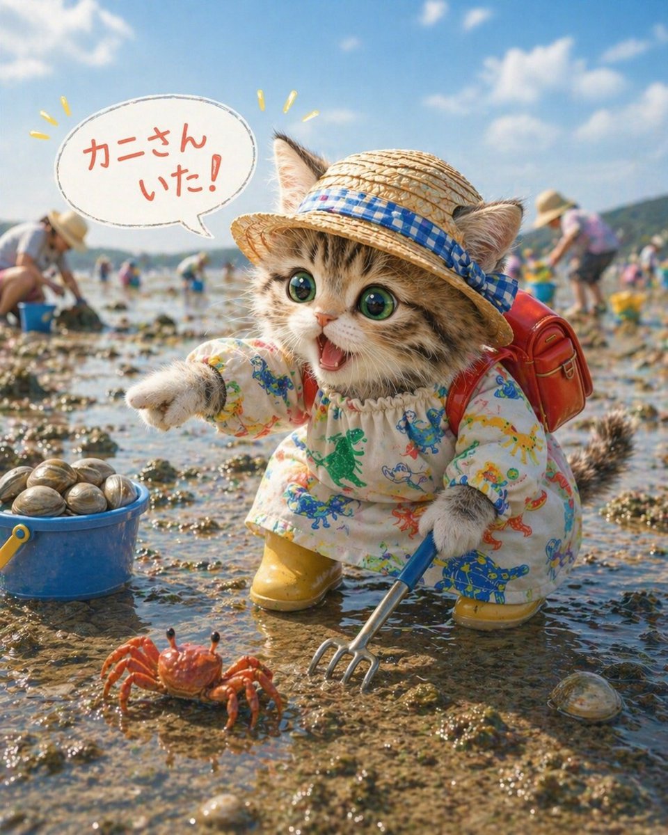 kNfRi1fynQUU3lw's tweet image. ごがつ
おやすみのひ

かにさんみたの

かいをたくさんつかまえたよ

※潮干狩りに行ったそうです

#ChatGPT #AIart
