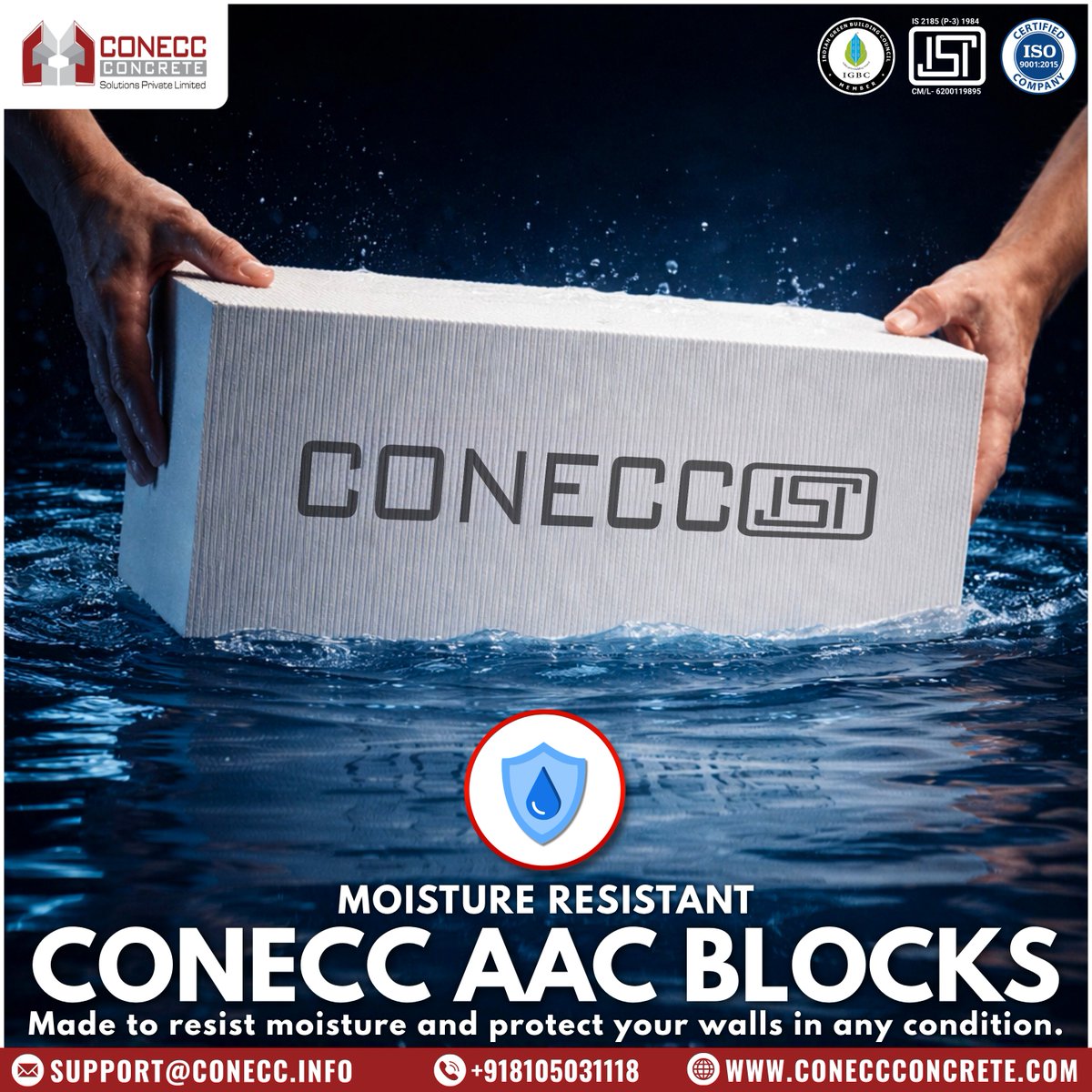 ConeccL's tweet photo. 🔰 Conecc AAC Blocks are made to 🌧️ resist moisture and protect your walls in any condition.🏡
🌏 Visit Us: https://t.co/V4UagqeZcs
.
.
.
.
.
.
.
#aacblocksindia #conecc #aacblocks #buildingmaterials #moistureresistant https://t.co/YdztrminXz