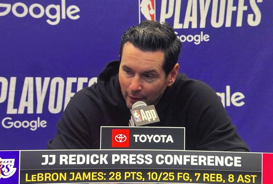 PurpGoldLakers's tweet photo. “We get an all in call after the game and when we all went in there, I don’t know why, but the lights were off, and literally every single guy was going baaahh bahhhhh bahhhhh. 

It speaks to his greatness. To me he’s had the greatest career of any NBA player. You can argue all you want and I really don’t care to postulate who’s the greatest of all time but he’s he’s one of if not the greatest of all time. For him to do it again and answer the answer the bell again it’s just it’s really it. It’s baffling in some ways.

— You know I’m really happy for him. I’m really happy for him.”

JJ Redick showing love to LeBron