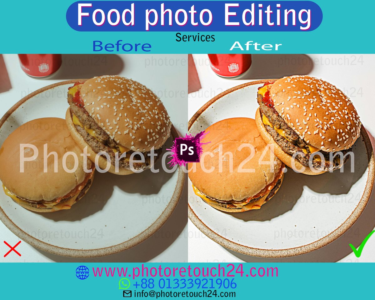 24_retouch13108's tweet image. **About Our Food Photo Editing Services**

Best regards
👨‍🔬 Photo Retouch 24 team
🎴 WhatsApp : +88 01333921906 
💌 Email : info@photoretouch24.com
🌐 Website : photoretouch24.com

📁 lnkd.in/gXA-PnxK

#FoodPhotoEditing #PhotoEditing #FoodPhotography