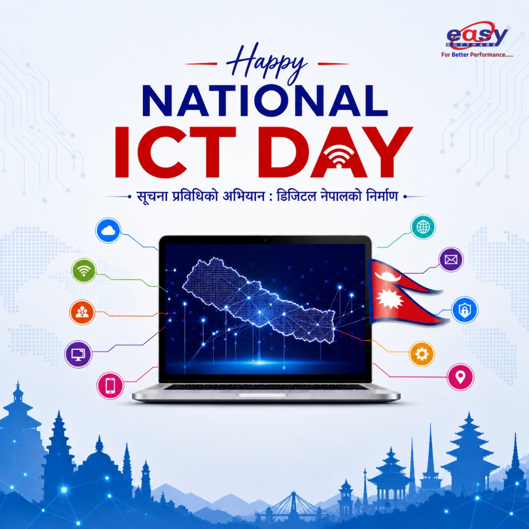 easysoftwarenp's tweet photo. Happy National ICT Day
राष्ट्रिय सञ्चार तथा सूचना प्रविधि दिवसको शुभकामना
#easysoftware #nationalictday #digitalnepal #transformdigital https://t.co/ord0hipCuU