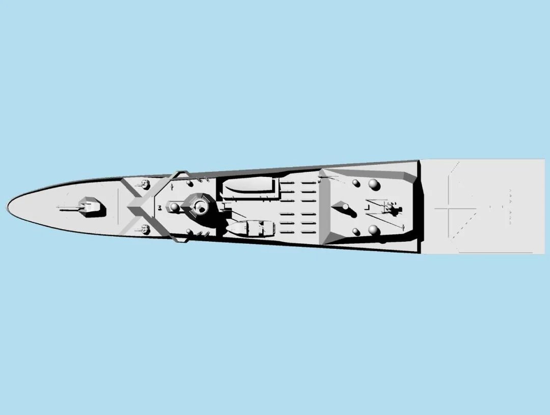naifudono's tweet photo. 三菱DEX案は横から見ると普通そうに見えるが艦尾が旧ソ連海軍のモスクワ級を彷彿とさせる広さを確保しているので汎用性は建造された「もがみ」型よりも高いと思う https://t.co/W7IGljoAgU