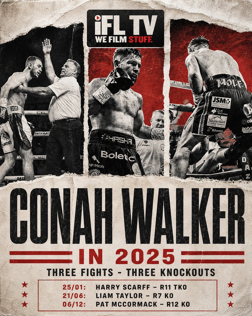 IFLTV's tweet image. What a year 2025 was for @ConahWalker 🔥

Will he get a world title shot in 2026? 👀

#WalkerEggington | #FightNight | #ConahWalker