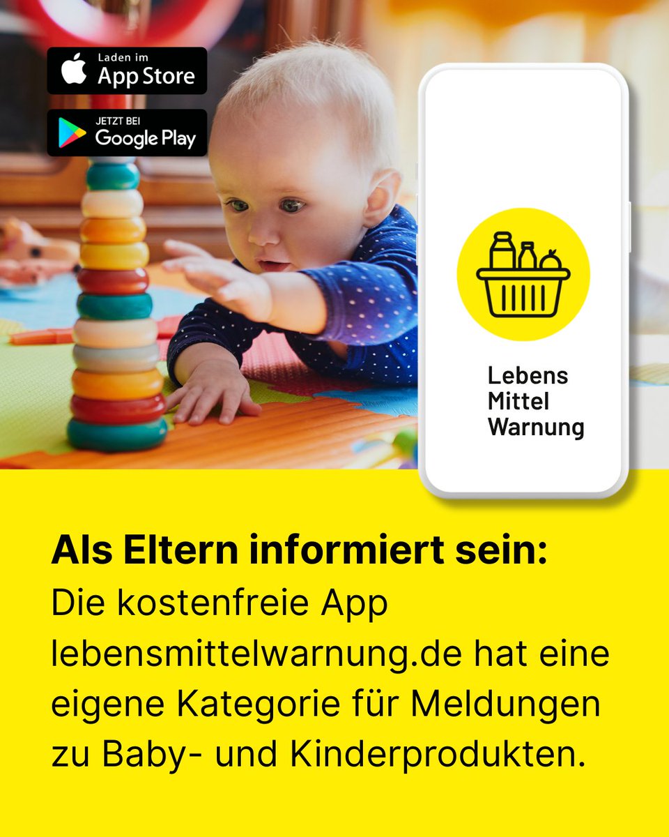 BVL_Bund's tweet photo. 👶🍼 Heute ist #TagdesBabys: Auf dem Portal https://t.co/HHR88JBBnf von Bund und Ländern gibt es eine eigene Kategorie für Baby- und Kinderprodukte! 
💡 Auf der Website und in der kostenlosen App findet ihr alles auf einen Blick. https://t.co/9Zw1T9llMT