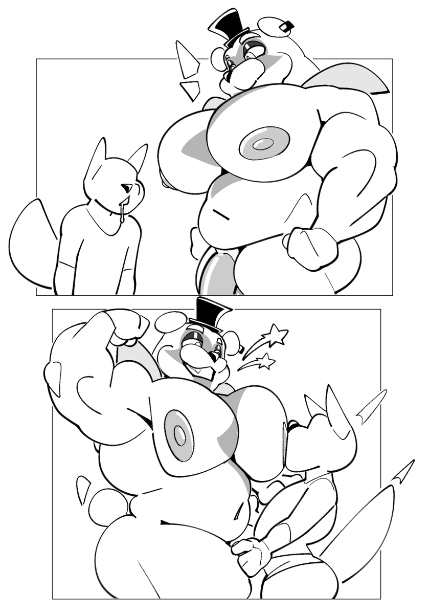 FoxyBreederFox's tweet photo. 🐻

Oh, you want to give Glamrock Freddy's pecs a taste?

Of course, Superstar! Freddy is always here to please the customer, even if that means he lets them milk his jiggling tits until he's squirming and leaking milk...

Don't be shy, give the bear a good taste, dive in.~
❤️+🔁 https://t.co/JBQBjQNHRG