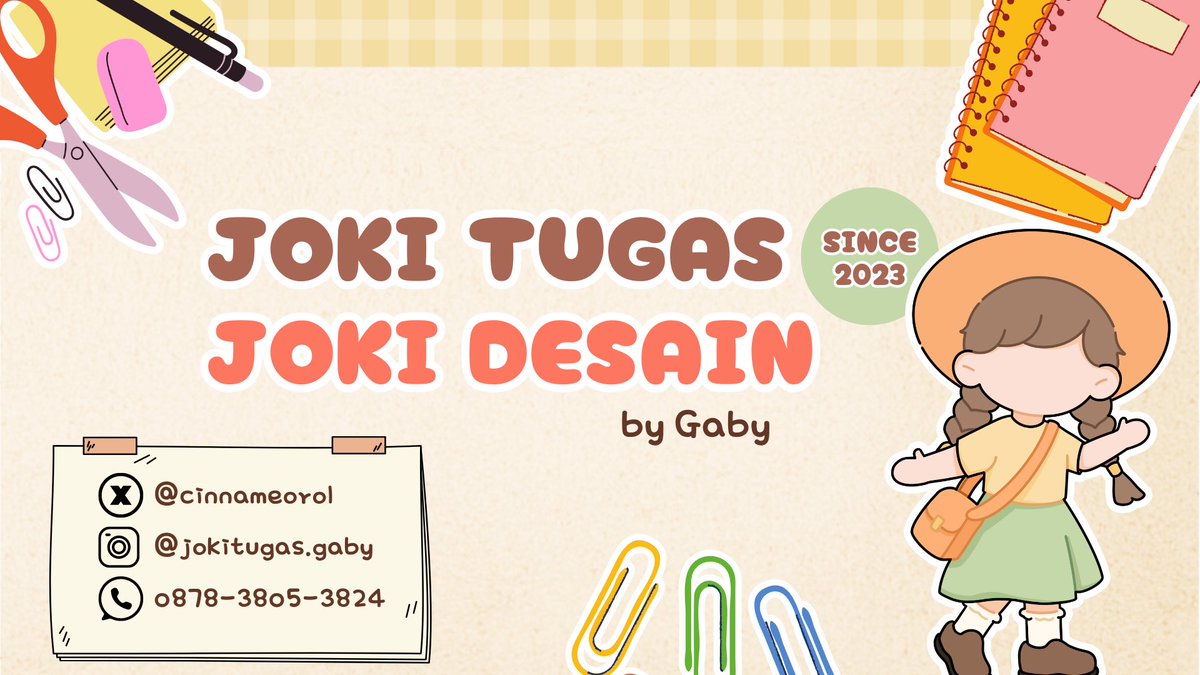 cinnameorol's tweet photo. 🧡 Helow, aku open jasa / joki desain dan tugas!😊 #bealanja mulai dari makalah, poster, essay, infografis, banner, leaflet, review jurnal / artikel, resume materi, parafrase, formatting dokumen (daftar isi, daftar gambar, daftar pustaka, rapihin), jawab soal, artikel, paper, tinjauan pustaka, landasan teori, pamflet, dan lainnya 📝  order bisa chat ke WA aku di bio profil ya 🙂‍↕️testimoni bisa cek di pinned aku atau Instagram @.jokitugastugas.gaby (269)