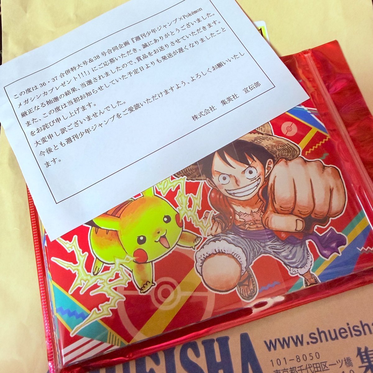 ジャンプ×ポケモンのメガシンカプレゼントでWチャンス賞が当選してたー