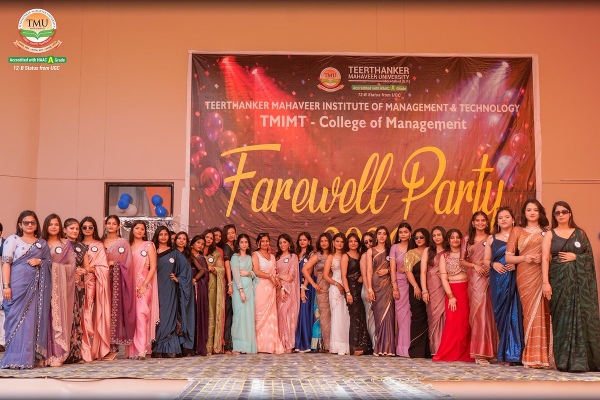Tmumbd's tweet image. Goodbyes got a glow-up! Our management students laughed, danced, and made every moment count.
.
Here’s to a journey well celebrated and a future where they’ll lead, inspire, and shine brighter.
#farewell #management #farewellparty #bestprivateuniversity #moradabad