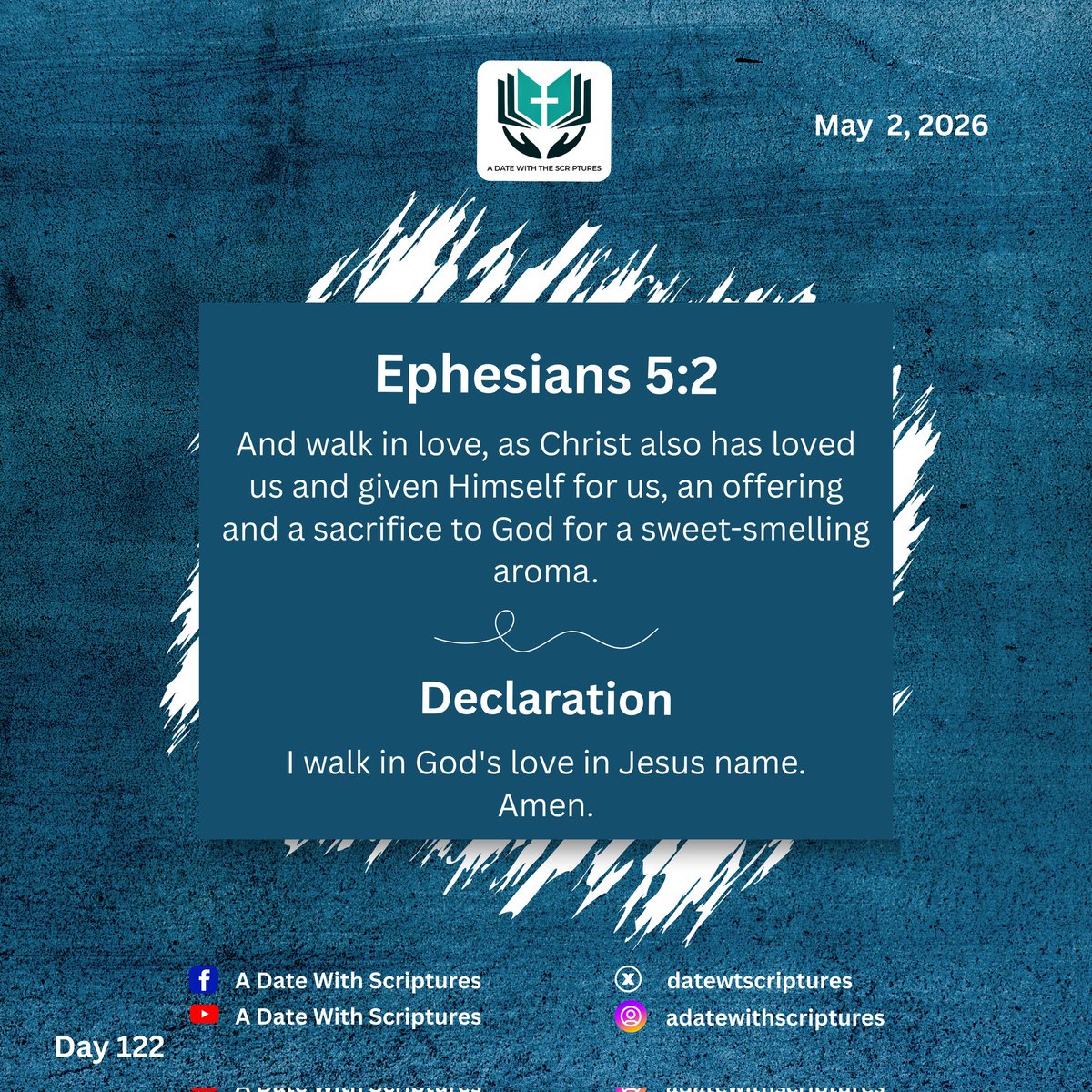 datewtscripture's tweet image. God's Word for You Today (02/5)

Declaration/Prayer

I walk in God's love, in Jesus's name, Amen 🙏. 

Don't forget to follow us on all social media platforms and share today's Scriptures with your friends and family.
God bless you 🙏
#dailyscripture #adatewiththescripture #adwts