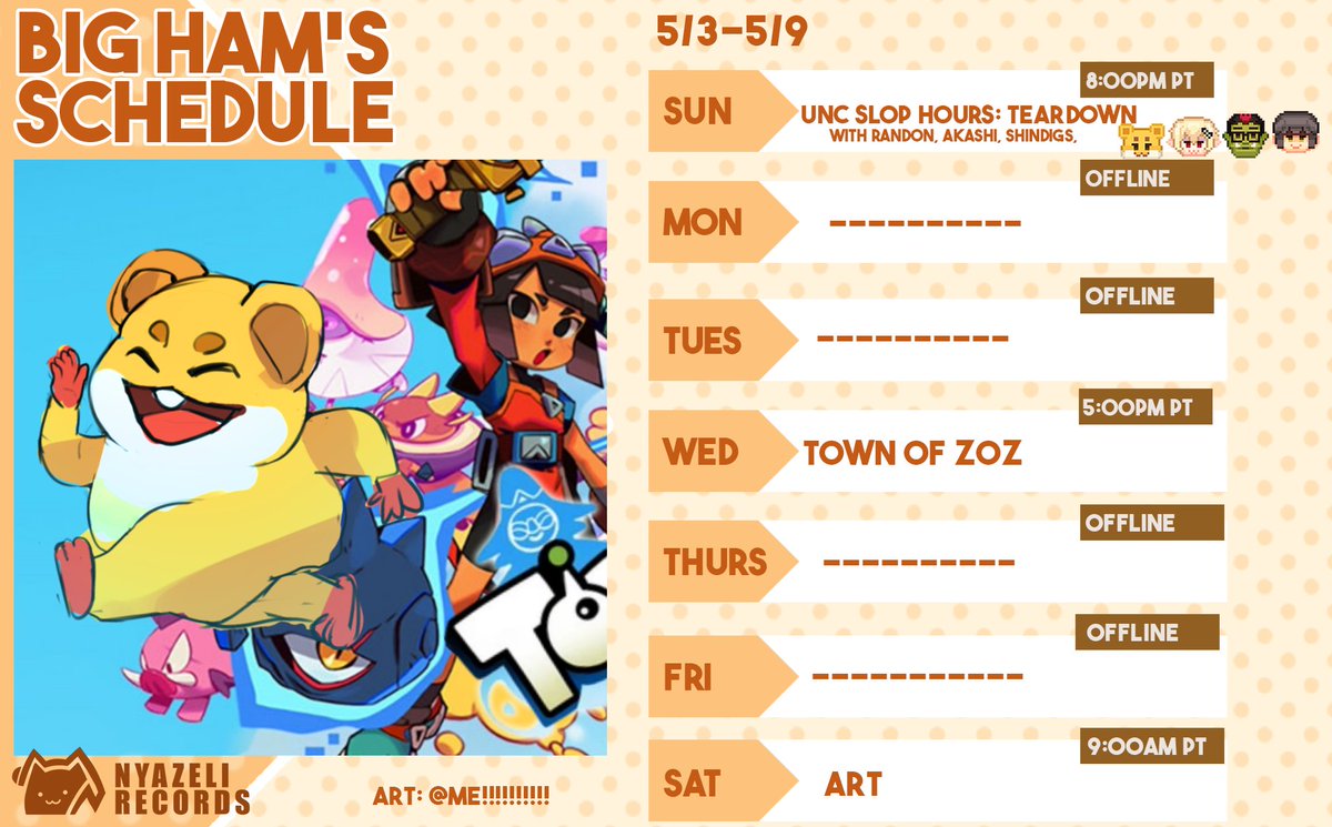 BIGHAM_vt's tweet photo. 👊[ WEEK OF 5/3-5/9 Schedule ]
🎨art tag: #bighamART
🎬clips tag: #CLIPHAM
General tag: #BIGHAM #BIGHAM_vt https://t.co/fqiI4LL8H5