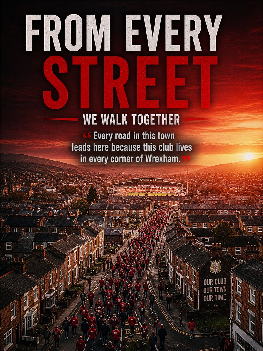 WrexhamLondon's tweet image. You don’t wait for moments like this you create them with your voice your belief and your refusal to let the dream end here.
#Wrexham #CreateHistory #BeTheDifference