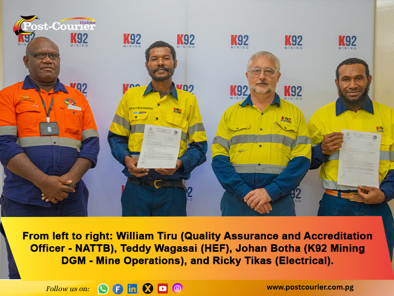 postcourierlive's tweet image. #TOP: K92 Mining Limited (“K92”) has reached a significant workforce development milestone with the signing of two apprentices under the National Apprenticeship and Trade Testing Board (NATTB) Apprenticeship Program.

Read full article here: ( postcourier.com.pg/k92-mining-mar… )