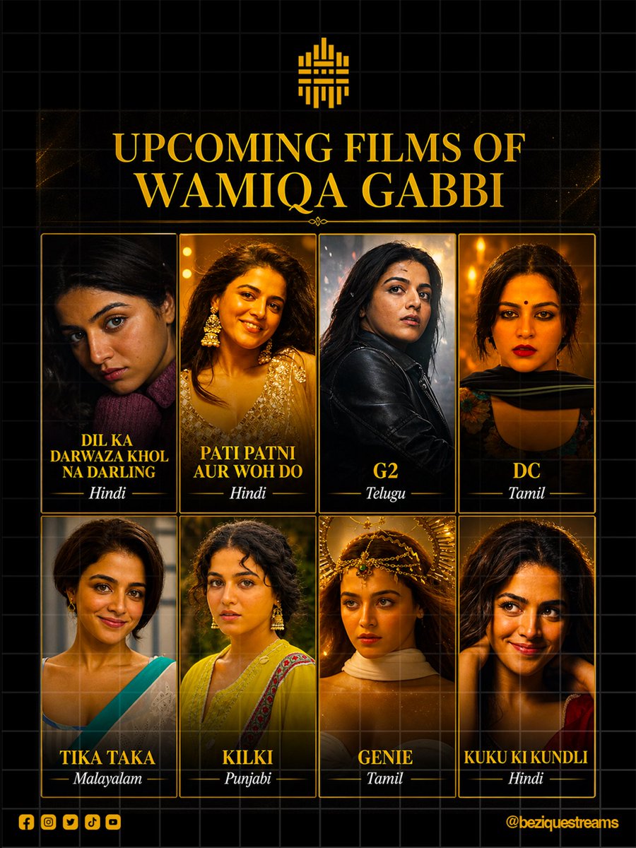 BeziqueStreams's tweet photo. Wamiqa Gabbi’s upcoming lineup looks packed across languages! ✨🎬
From Dil Ka Darwaza Khol Na Darling to Genie, she’s stepping into Hindi, Telugu, Tamil, Malayalam and Punjabi cinema with an exciting mix of projects.
#WamiqaGabbi #UpcomingMovies #IndianCinema #Beziquestreams https://t.co/SJwMSud0OQ