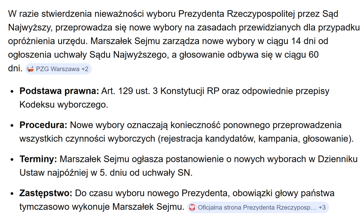 <a href="/EwaZamojska/">Ewa</a> Odzyskany z łap PiS TK stwierdzi niezgodność z konstytucją ustawy, na mocy której odbyły się ostatnie wybory na Prezydenta RP !!!
Na podstawie tego wyroku, SN stwierdzi nieważność wyboru Prezydenta RP. Wszystko jest zapisane w konstytucji. Trzeba ją zacząć w końcu stosować !!!
Po