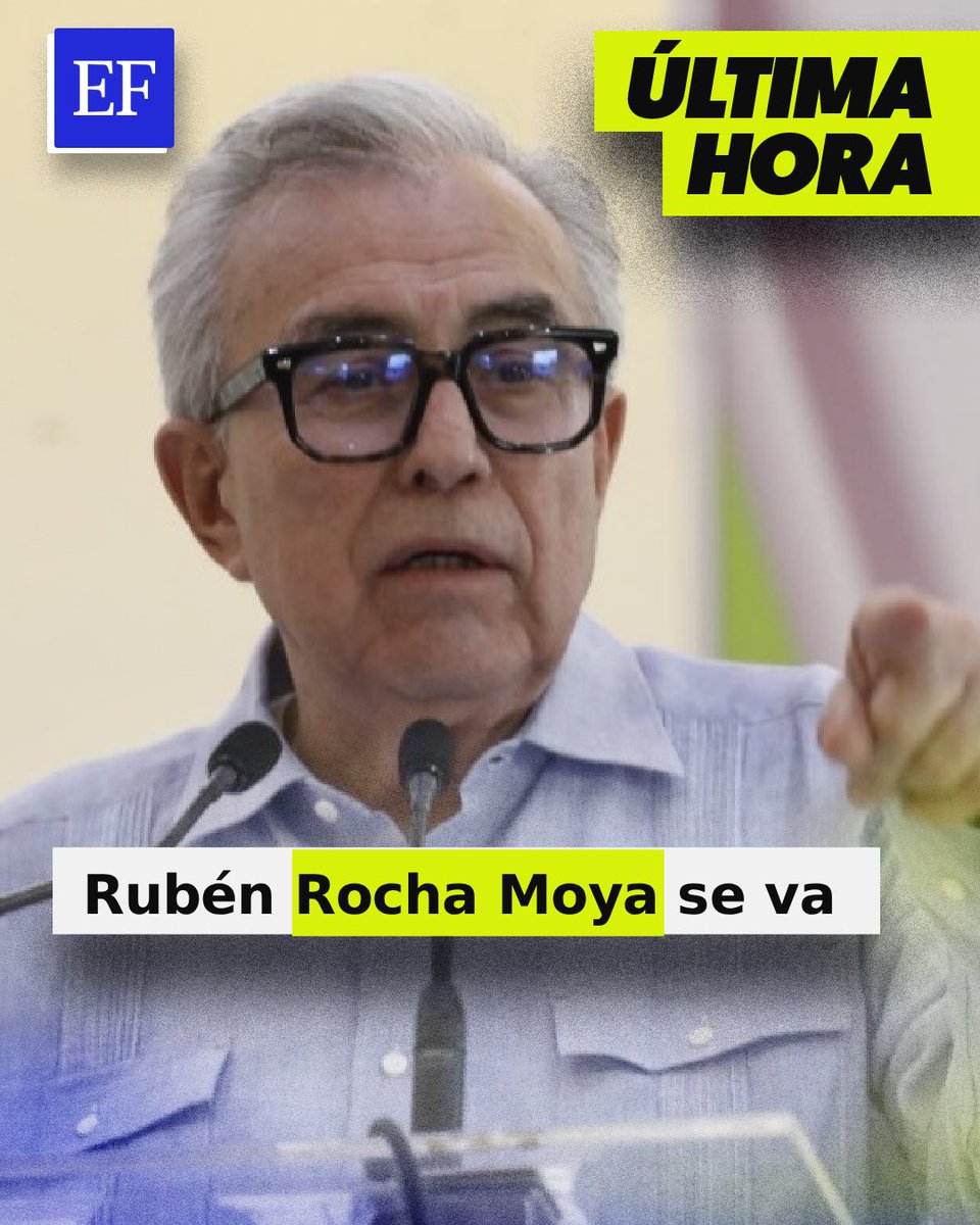 ElFinanciero_Mx's tweet photo. #ÚLTIMAHORA 🚨Rubén Rocha Moya deja la gubernatura de Sinaloa tras las acusaciones de Estados Unidos por narcotráfico
➡️https://t.co/22Ftw5lDyn https://t.co/56cRGa7UAV