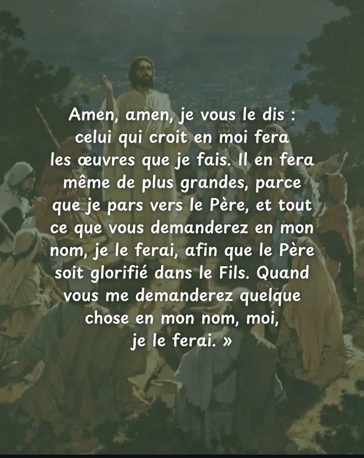 hfkdks438631's tweet image. Dans l’Évangile de Jésus Christ selon Saint Jean (14:7-14), Jésus dit connaître le Père ✝️ — cela signifie passer par Lui et prier en son nom.

#JésusChrist #Bible #Catholique #PapeLeonXIV #mercatom #TeamOm #Paris