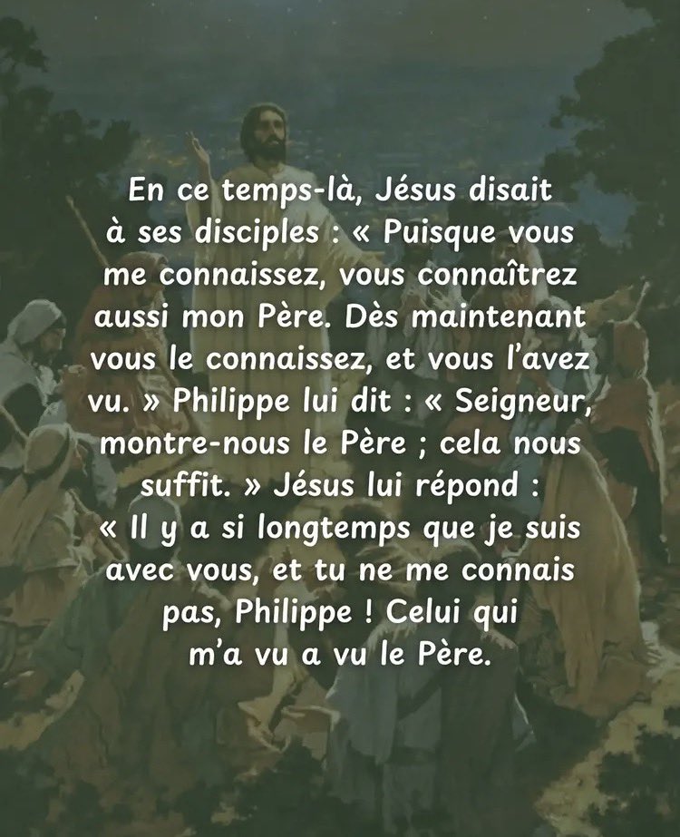 hfkdks438631's tweet image. Dans l’Évangile de Jésus Christ selon Saint Jean (14:7-14), Jésus dit connaître le Père ✝️ — cela signifie passer par Lui et prier en son nom.

#JésusChrist #Bible #Catholique #PapeLeonXIV #mercatom #TeamOm #Paris