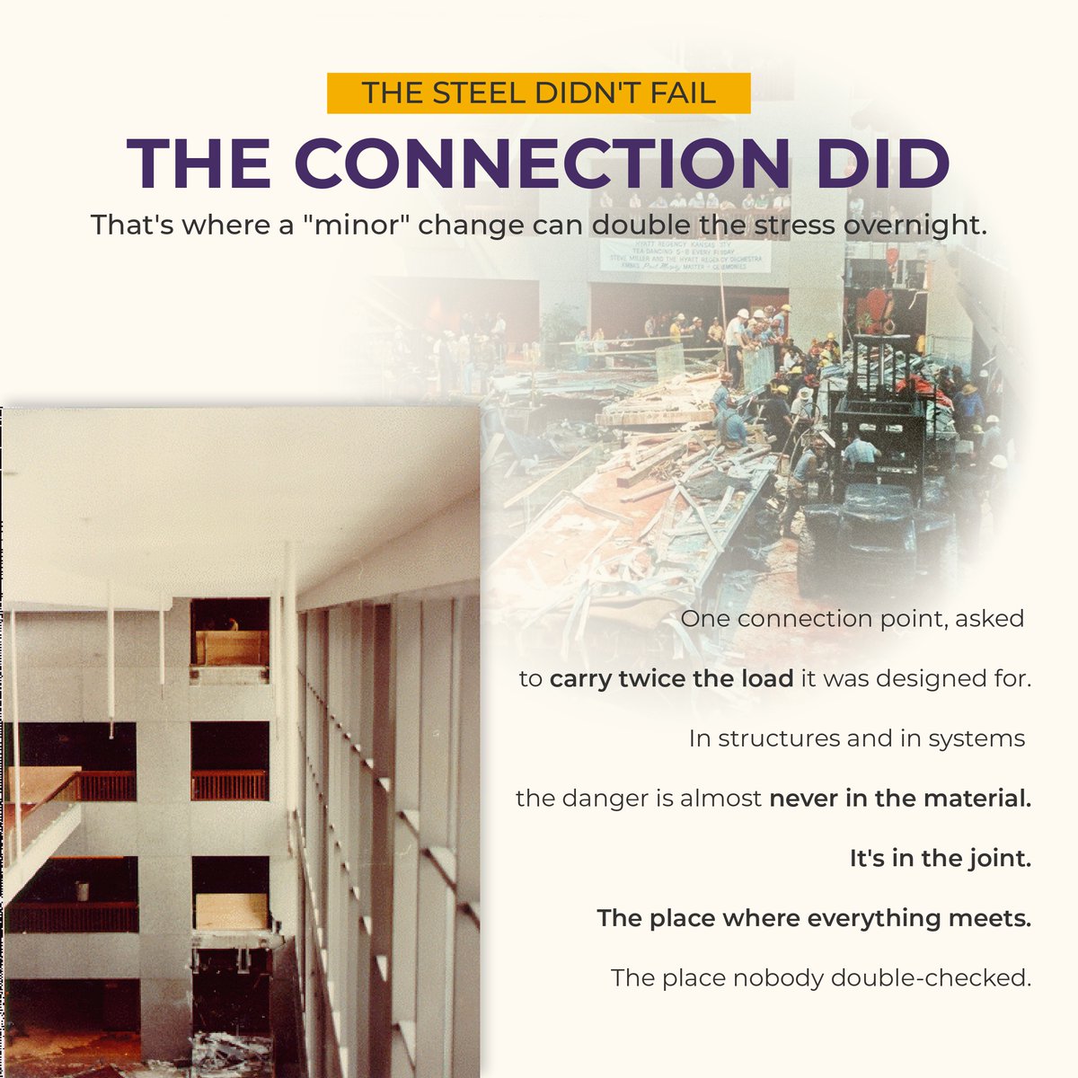 strolar's tweet image. One small design change.
A connection overlooked.
Over 100 lives lost.

The lesson is clear:
structures don’t fail randomly—
They fail at their weakest connection.

In engineering, every detail carries weight.

At @strolar, we make sure it’s accounted for.

#Solar #Strolar