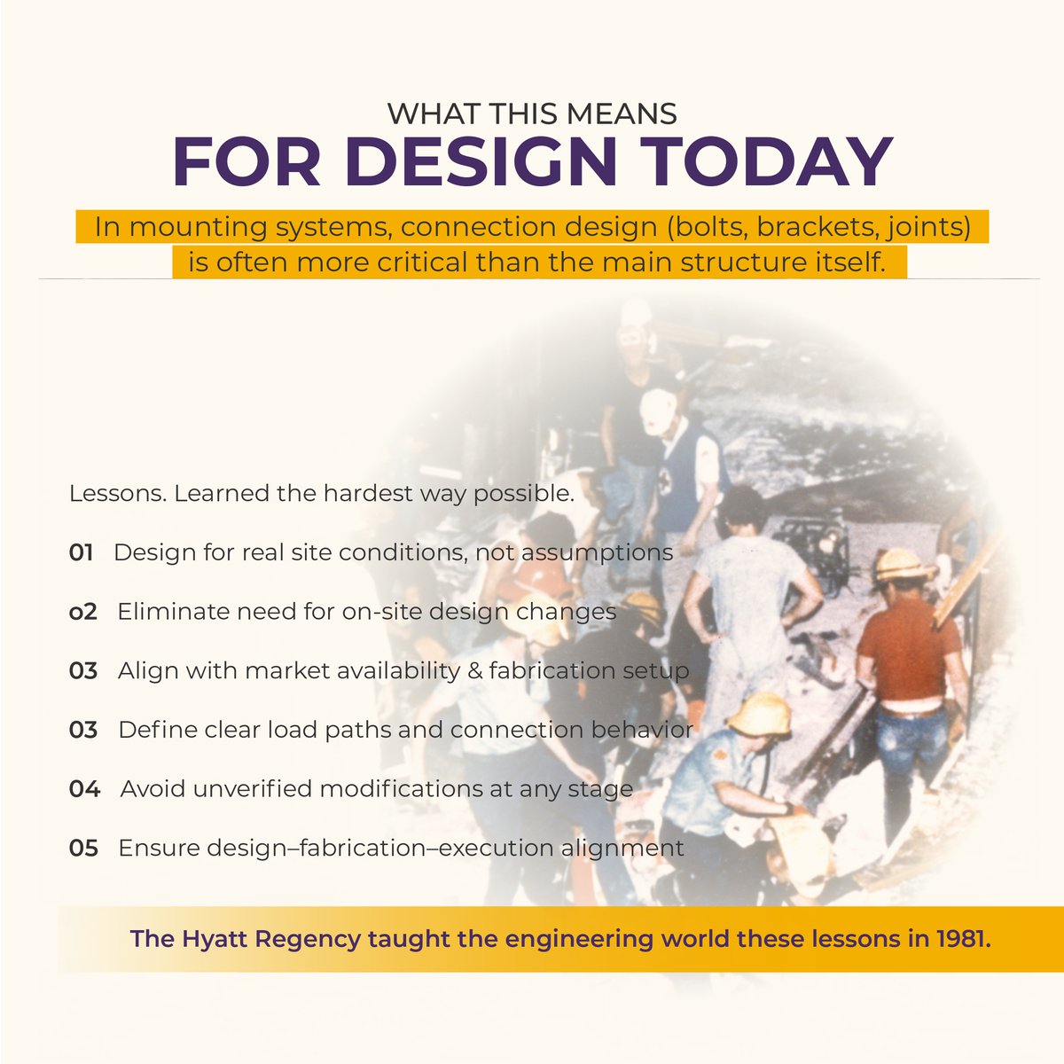strolar's tweet image. One small design change.
A connection overlooked.
Over 100 lives lost.

The lesson is clear:
structures don’t fail randomly—
They fail at their weakest connection.

In engineering, every detail carries weight.

At @strolar, we make sure it’s accounted for.

#Solar #Strolar