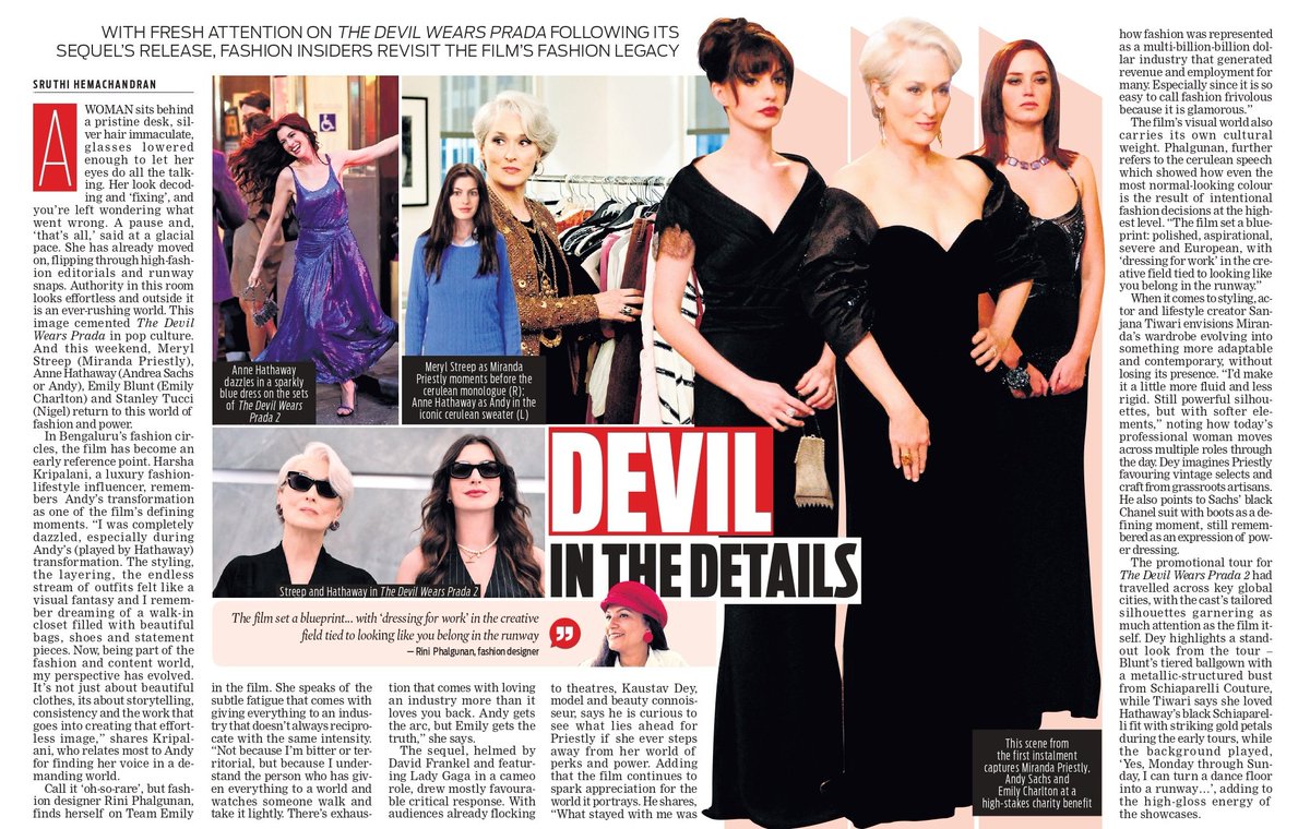 With fresh attention on The Devil Wears Prada following the sequel's  release, fashion insiders revisit the film's fashion legacy   @sruthiscribbles Read: https://t.co/yYBjk6FH2C