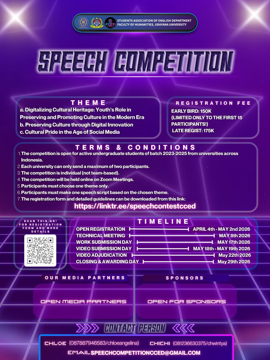 matkiddd's tweet photo. Halooo guyss, aku ada info lomba english debate untuk SMA/K sederajat dan english speech untuk mahasiswa/i tingkat nasional nih!!! Lombanya ga ribet! Full online! Lumayan buat nambah sertif kalian. Yuk daftar guyss!!! Bisa kepoin ig @ccedudayana buat info lebih lanjut :D https://t.co/RtyPRzqnPx